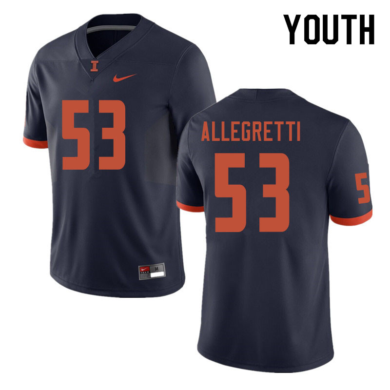 Youth #53 Nick Allegretti Illinois Fighting Illini College Football Jerseys Sale-Navy